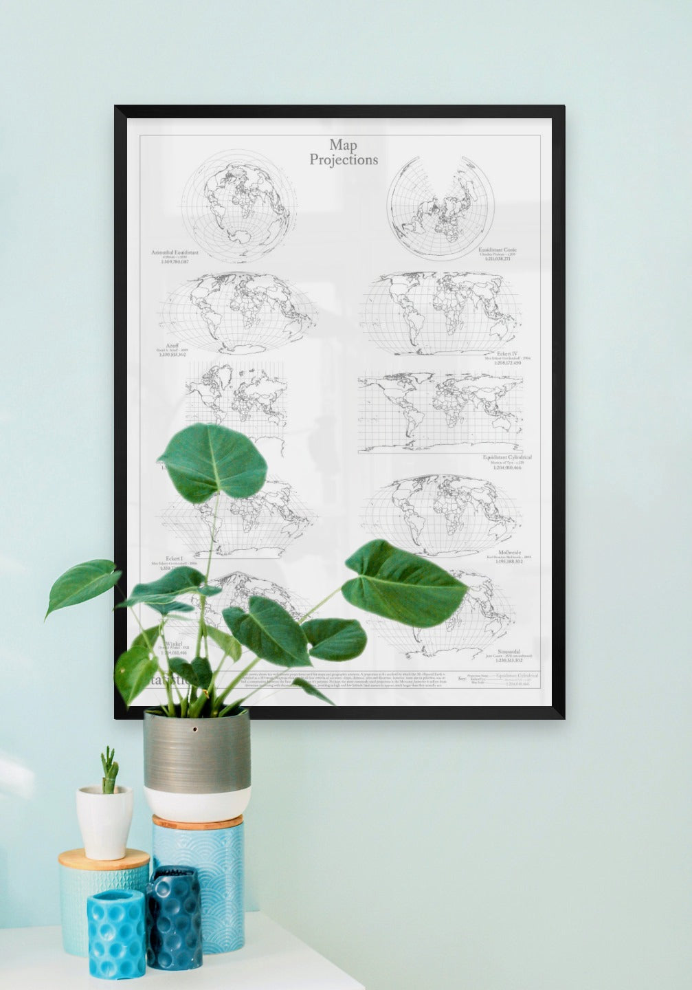 Projections Poster (White) – Statistica Maps & Posters